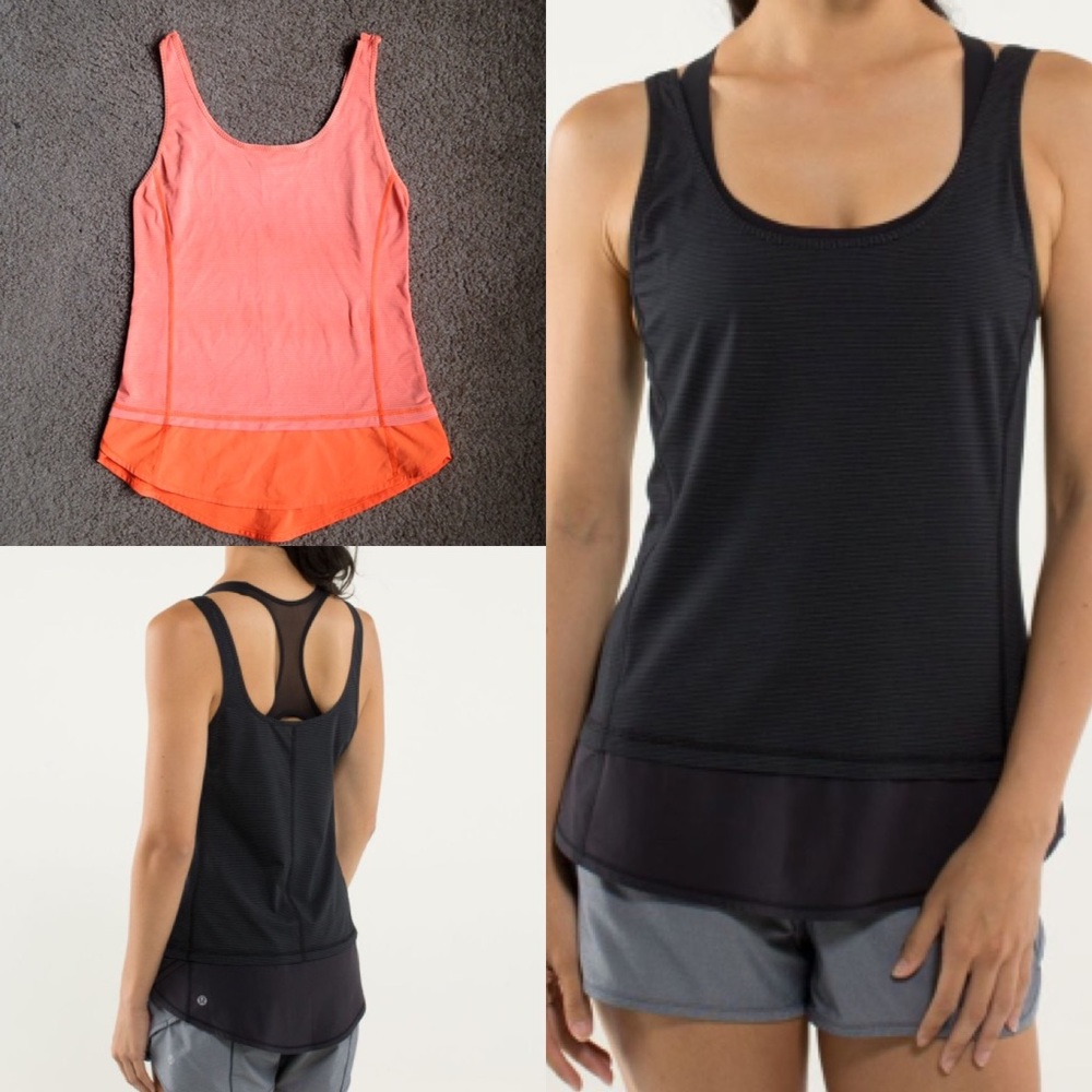 Lululemon Run: Mod Moves Singlet In Orange Sz 6 - image 2